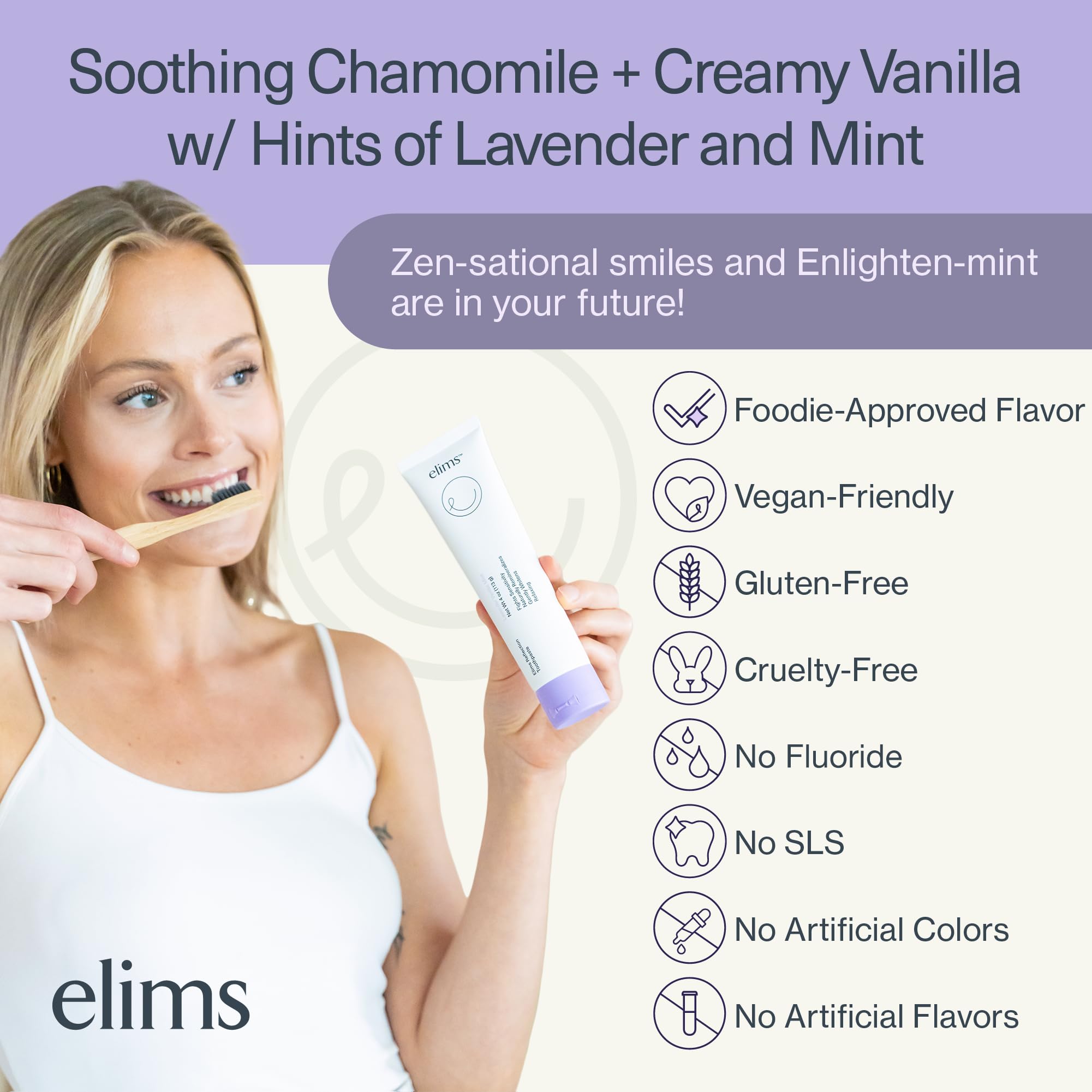 Whitening action visualization with natural ingredients including coconut oil and baking soda