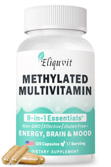 Eliquvit methylated multivitamin bottle for men and women - 120 capsules