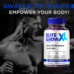 Elite Grow XL Gummies Male packaging with gummies