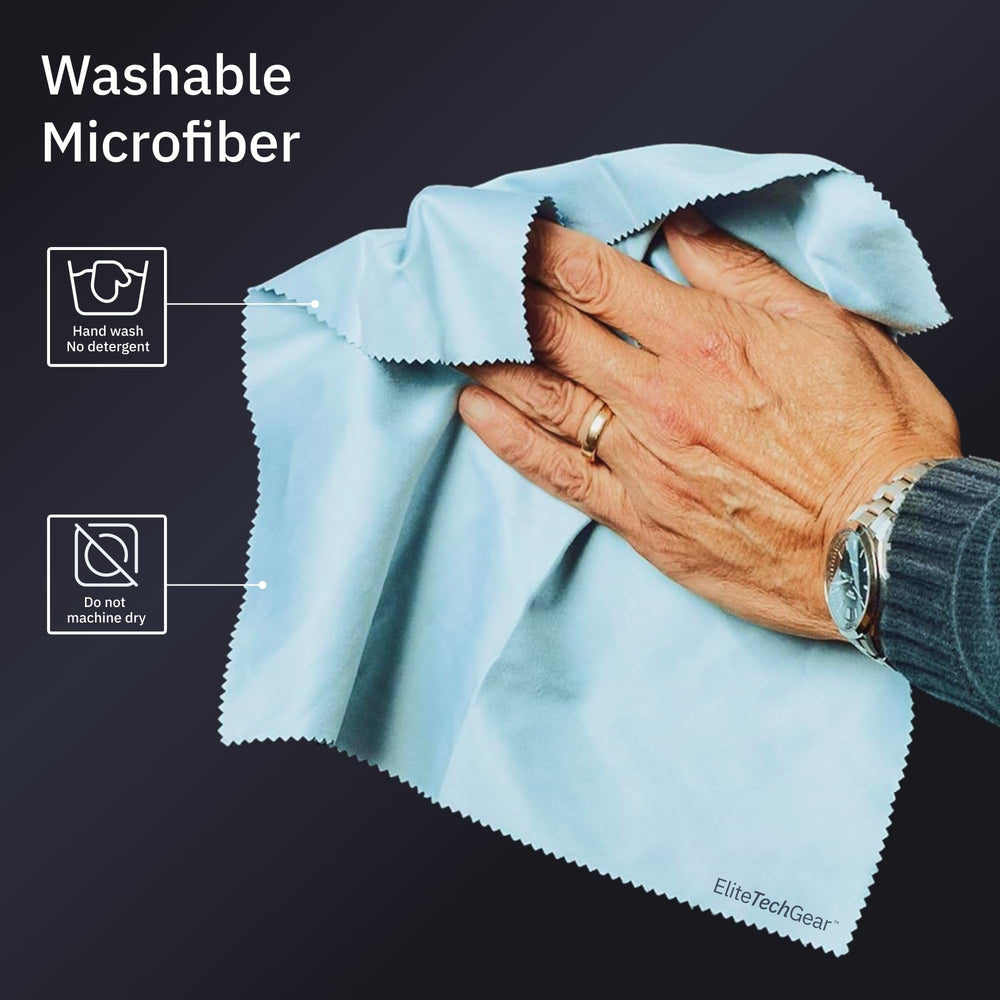 Durable, quick-drying blue microfiber cloth close-up