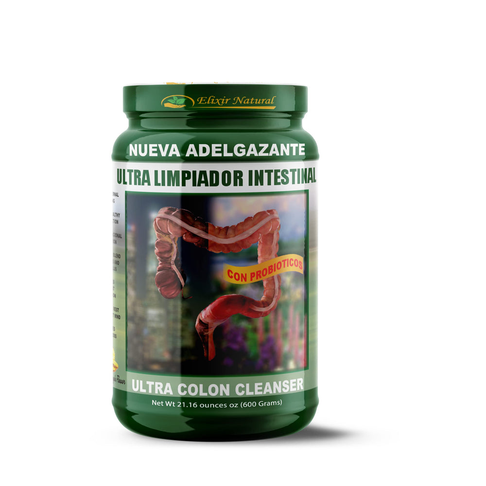 Elixir Natural Labs front packaging showing supplement bottle and benefits