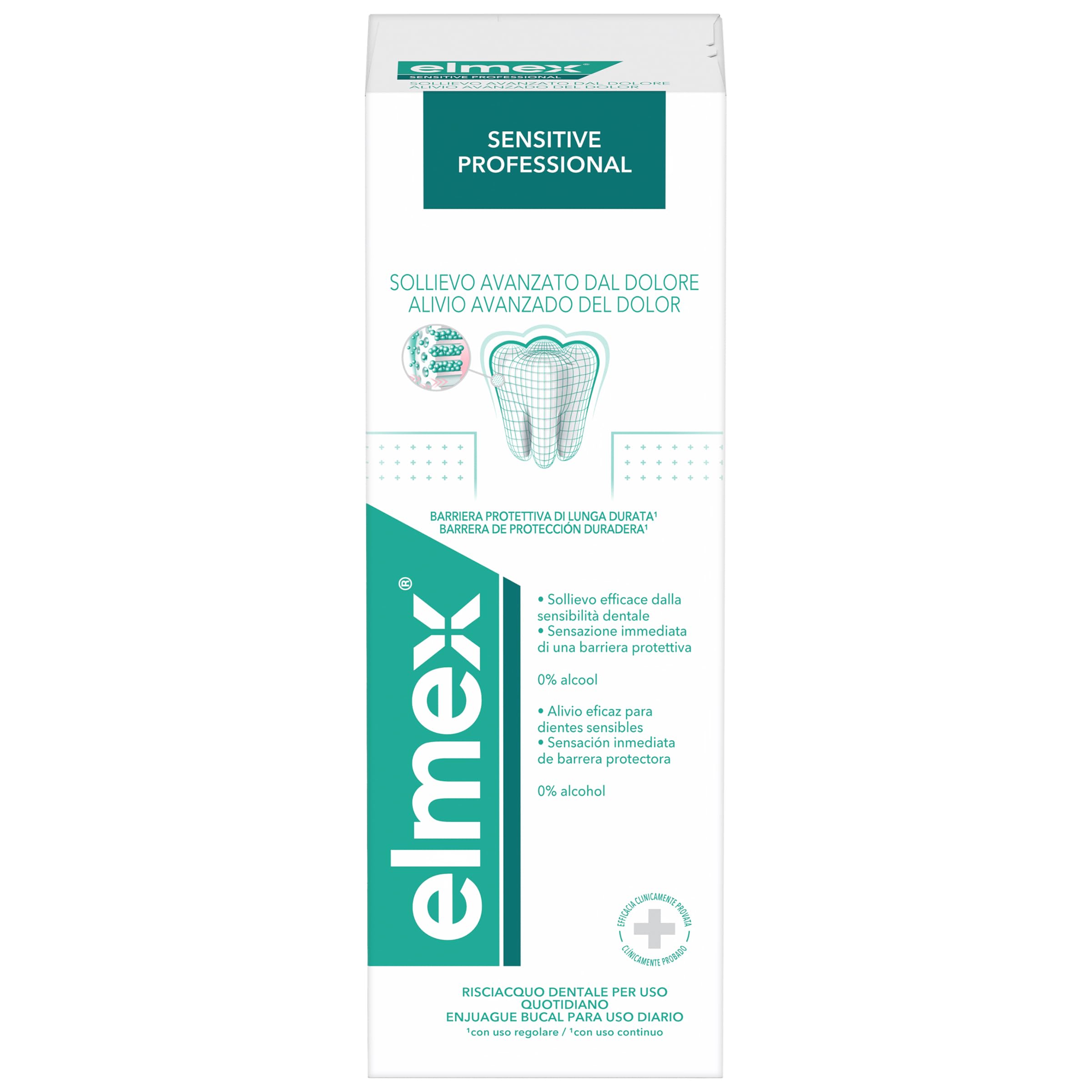 Elmex Sensitive Plus Mouthwash 400ml bottle - front view
