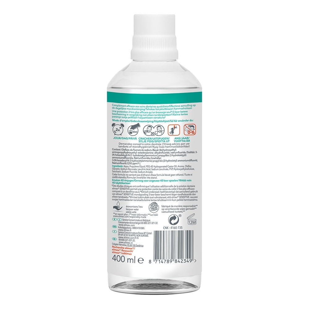 Elmex Sensitive Dental Solution 400ml bottle – product packshot