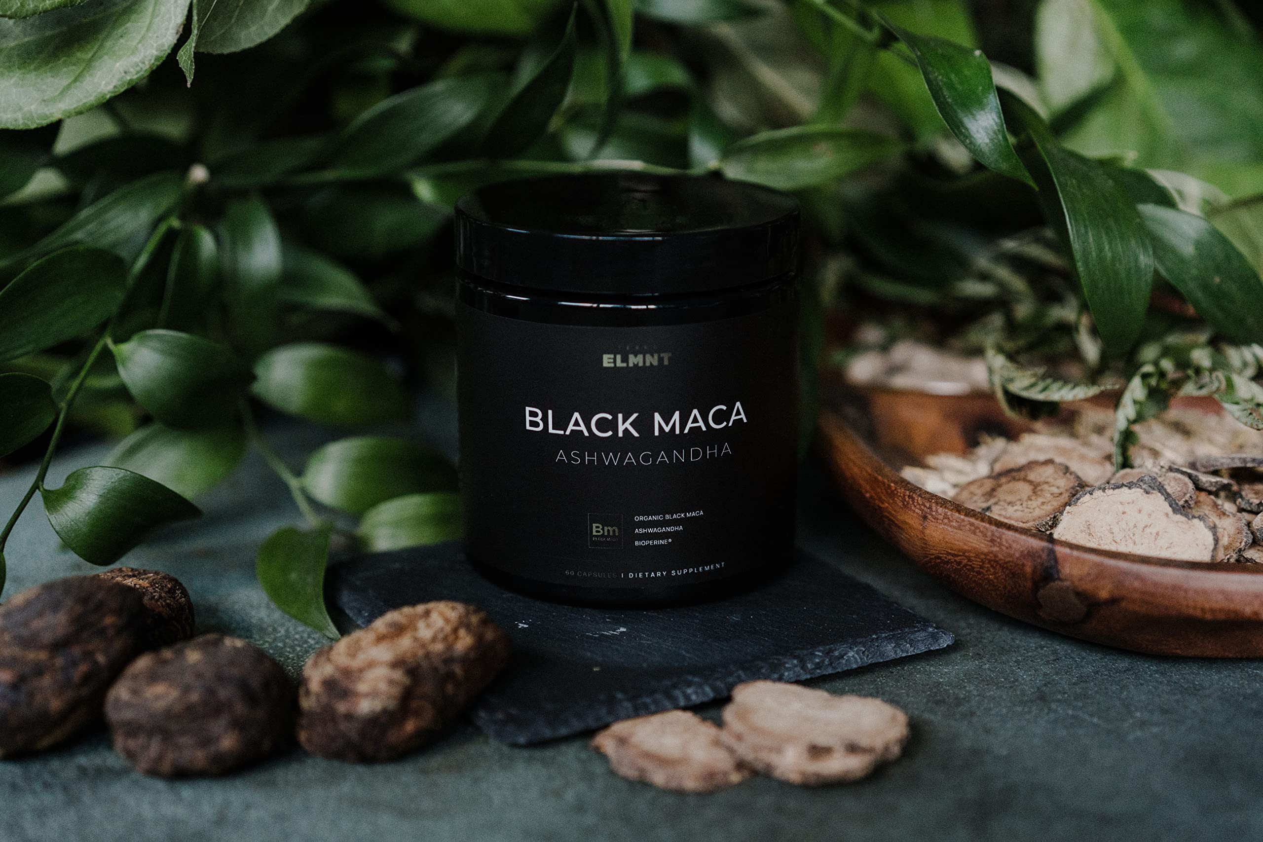 ELMNT Maca root capsules bottle