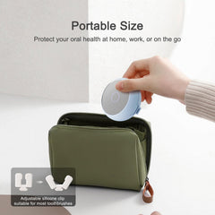 Holds most electric and manual toothbrush heads