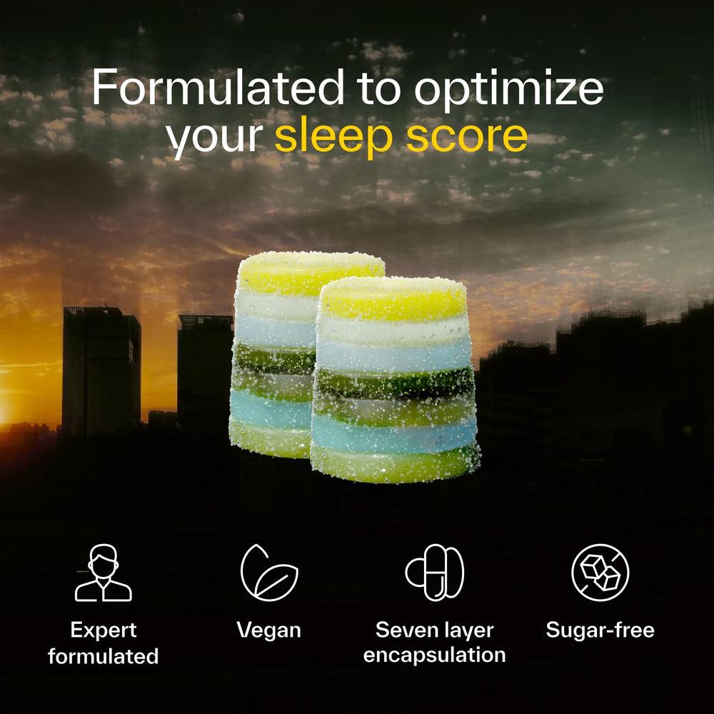 Ingredient icons for Magnesium, L-Theanine, and Melatonin