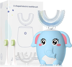 ELOTAME Kids Electric U-Shaped Toothbrush Blue – front view