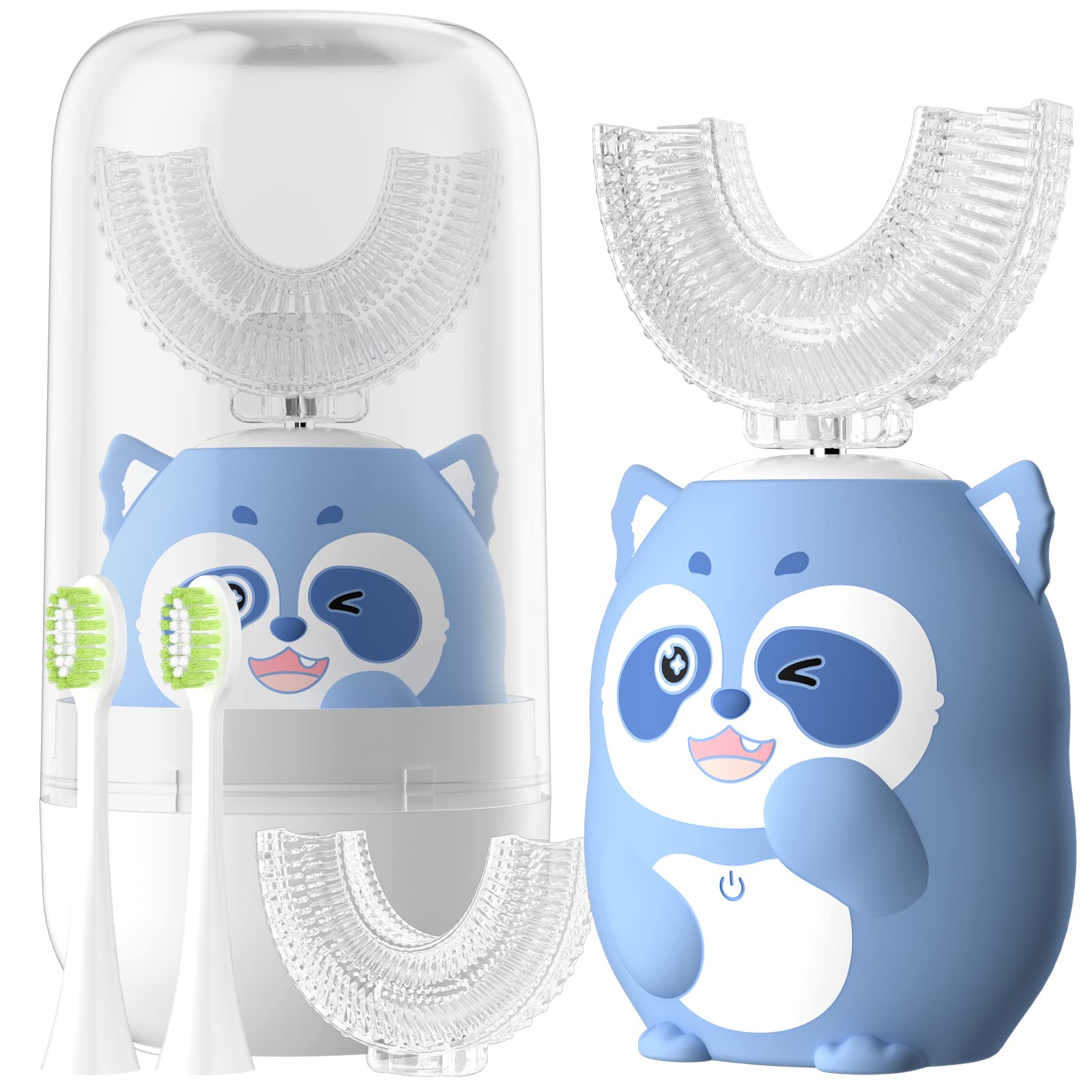 ELOTAME Kids Electric U-Shaped Toothbrush Blue – front view