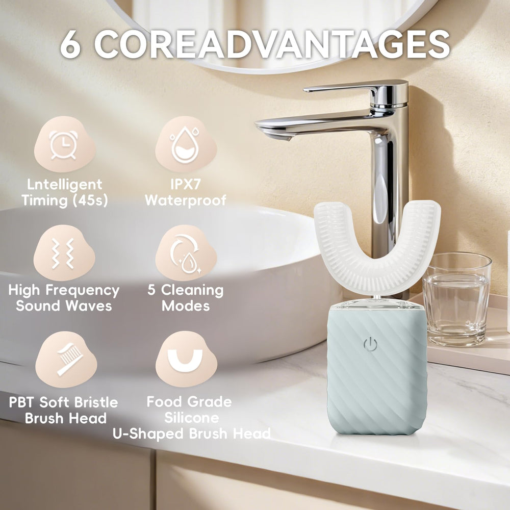 Silicone U-shaped brush head for ELOTAME toothbrush