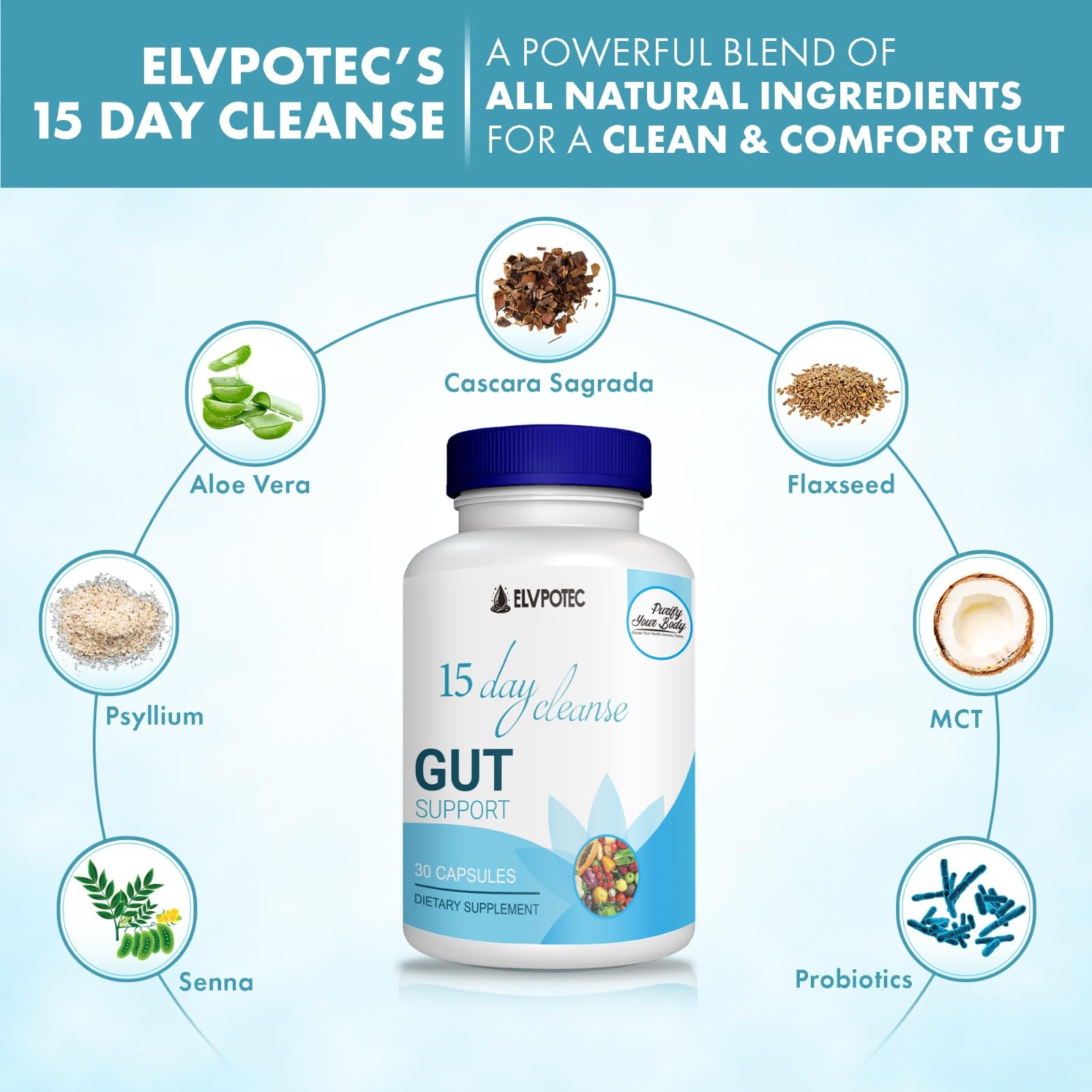 ELVPOTEC 15 Day Cleanse capsules