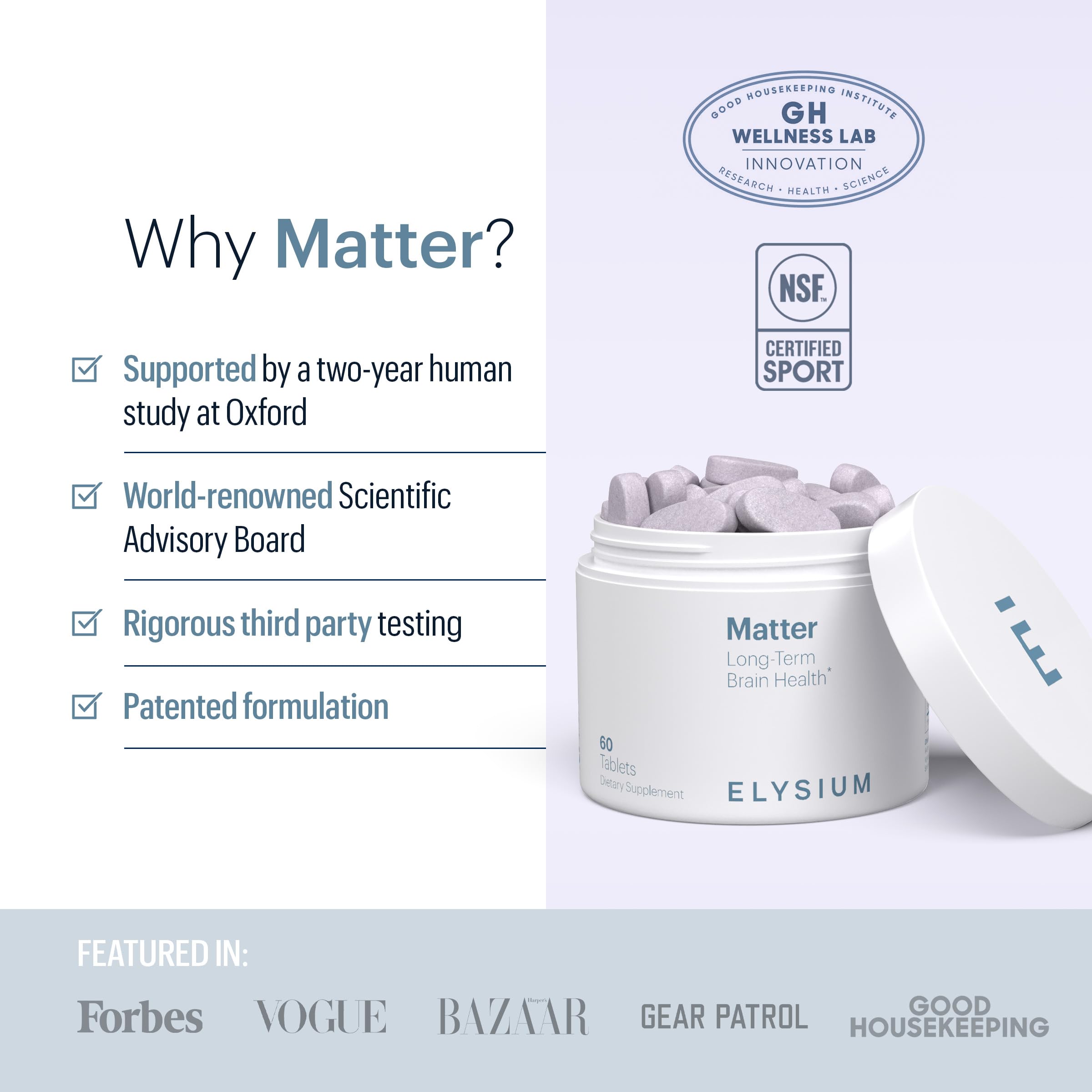 Softgel omega-3 capsules beside the Matter bottle