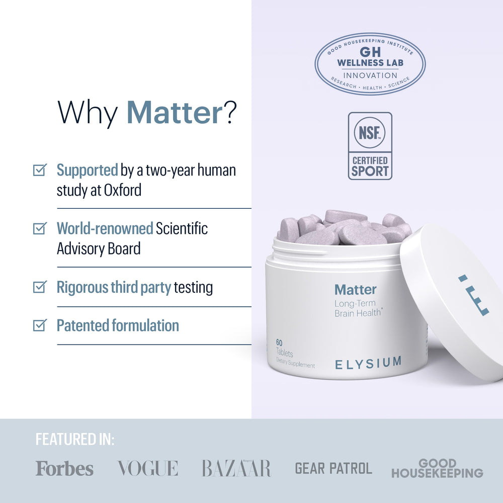 Softgel omega-3 capsules beside the Matter bottle