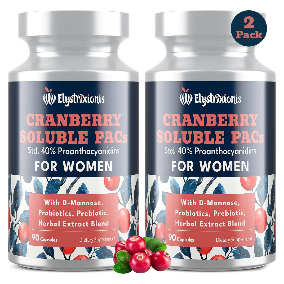 Bottle of Elystrixionis Cranberry Pills for Women