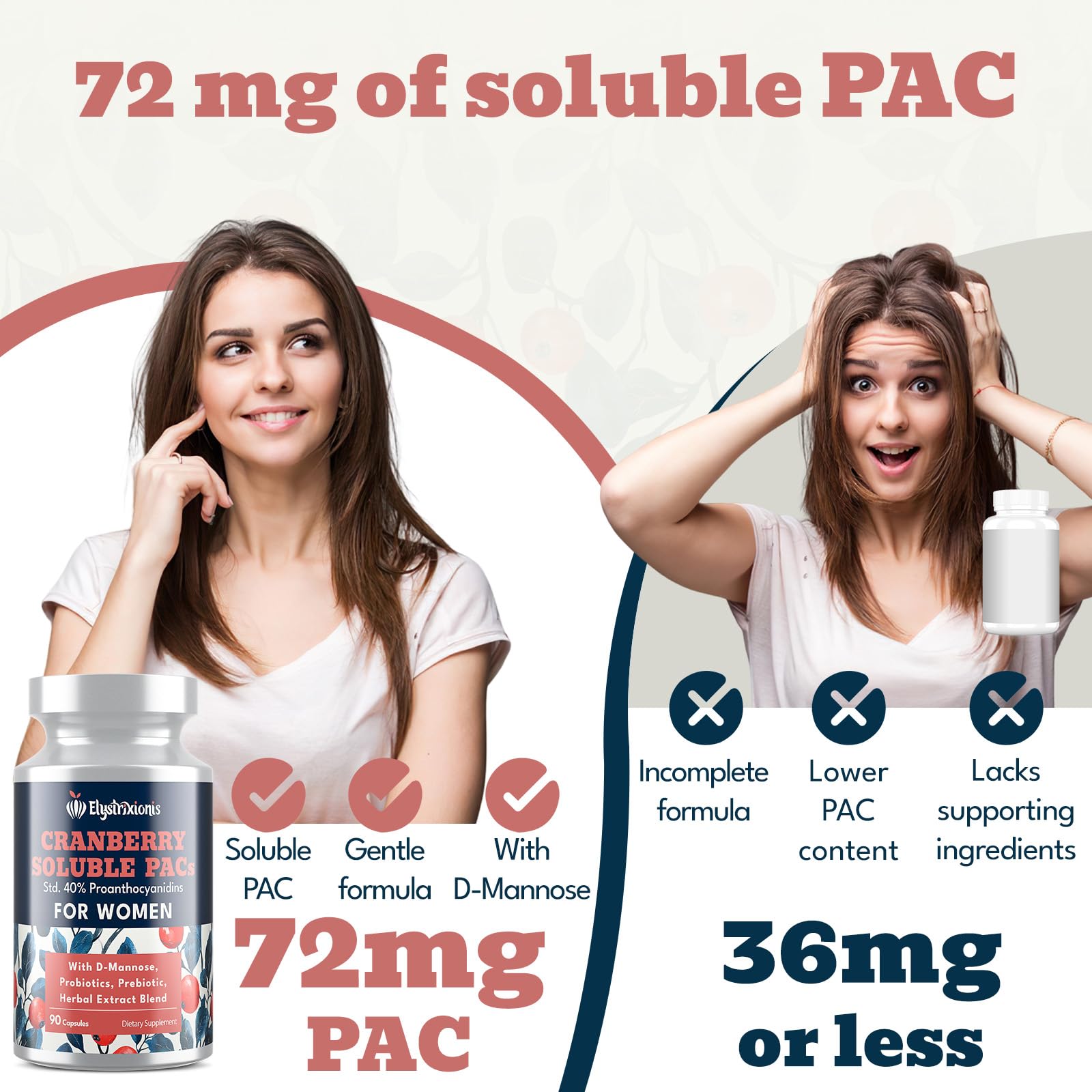 Probiotics with prebiotics and cranberry illustration