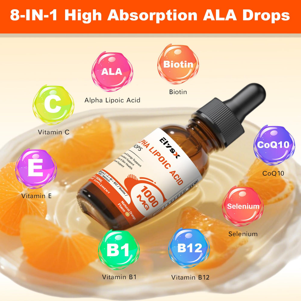 Front of bottle showing CoQ10, vitamins C & E and selenium ingredients