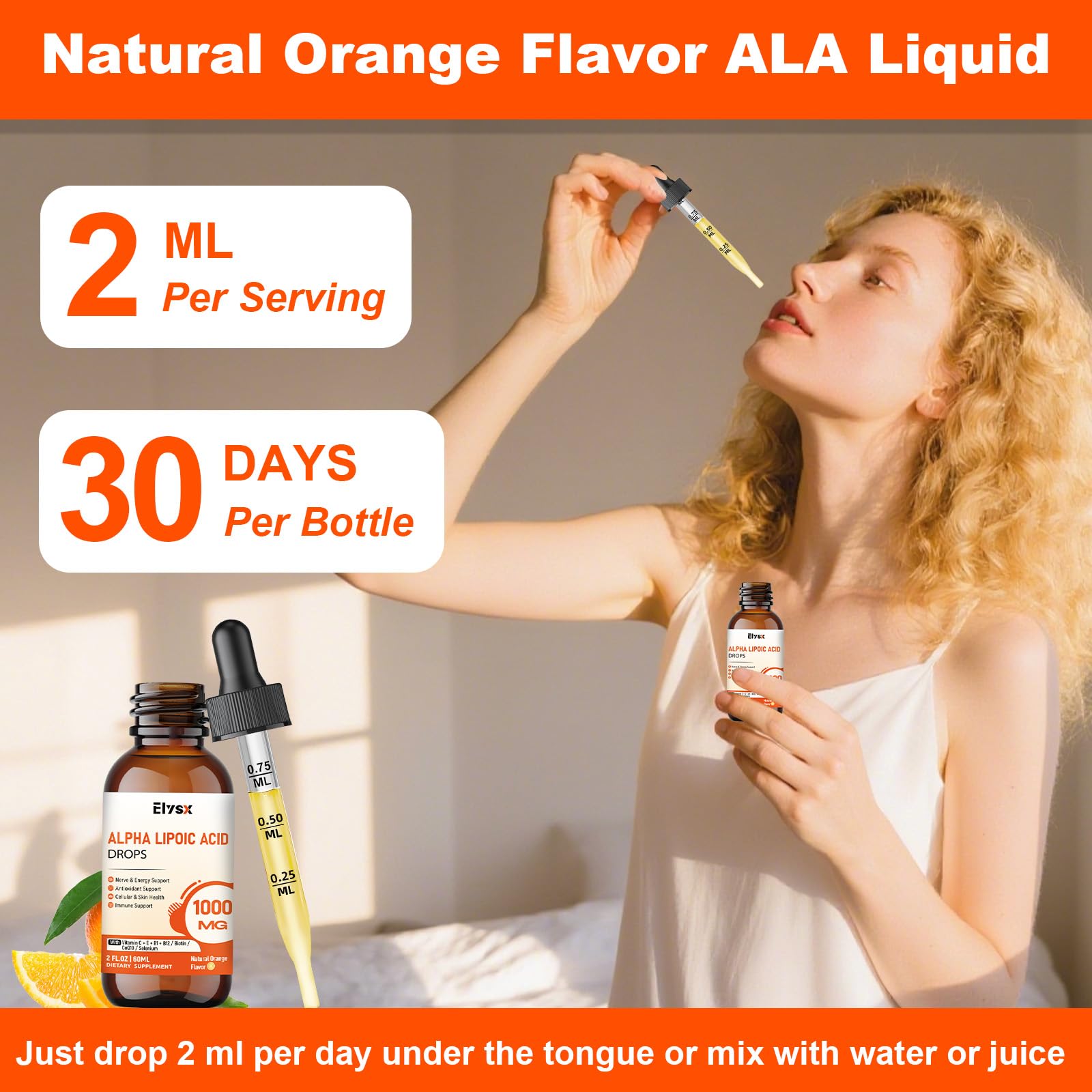 Graphic showing nervous system and energy support benefits