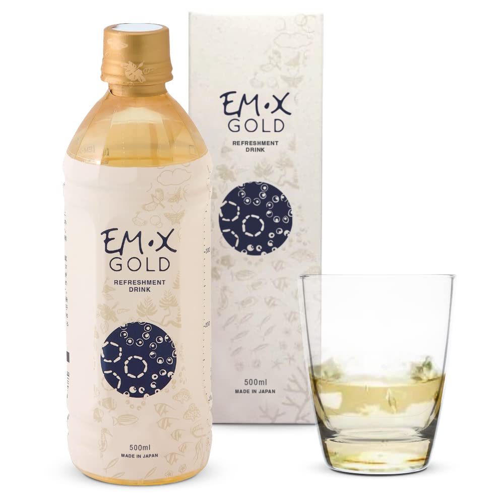 Front view of TeraGanix EM-X Gold 500mL bottle