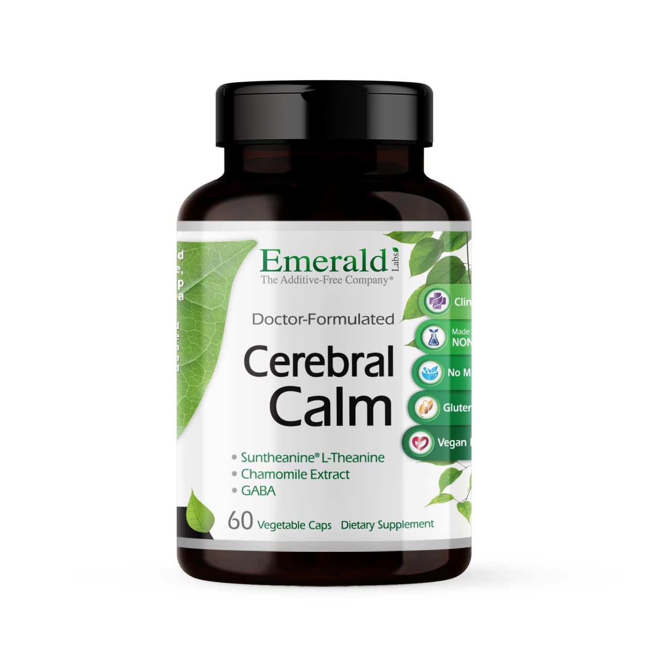 Emerald Labs Cerebral Calm bottle – front view