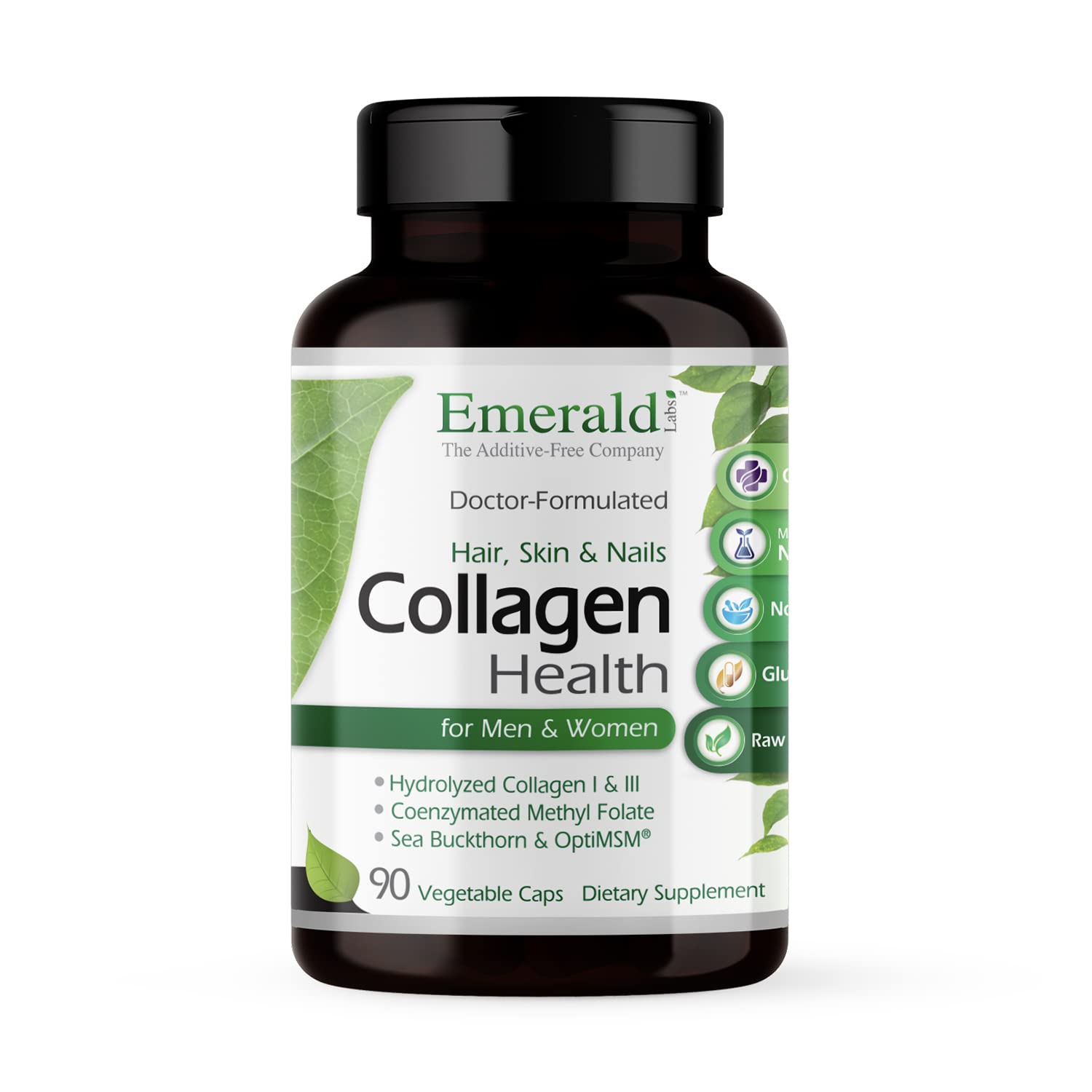 Emerald Labs Collagen Health bottle with 90 vegetarian capsules