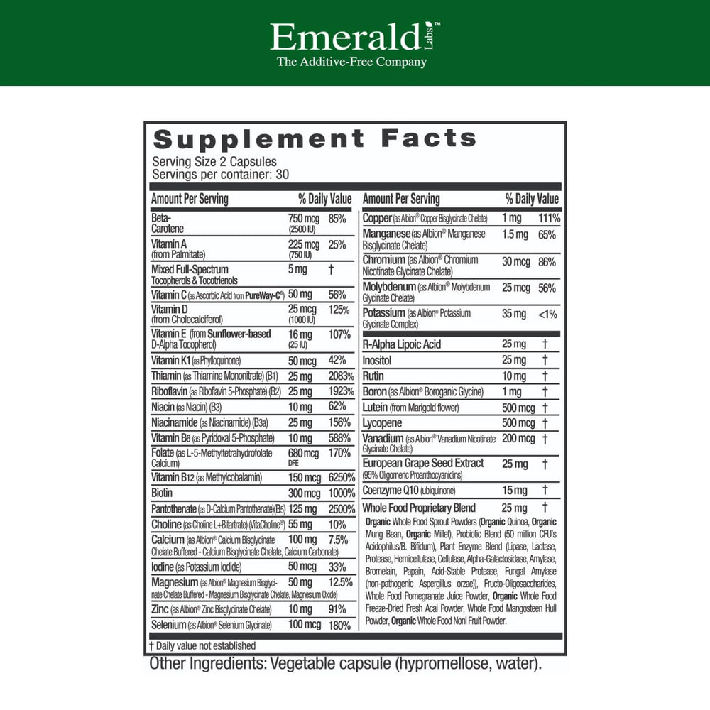 Emerald Labs Complete Premium Multi bottle - side view with label