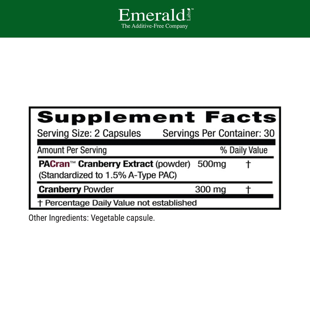 Cranberry capsules for bladder health packaging