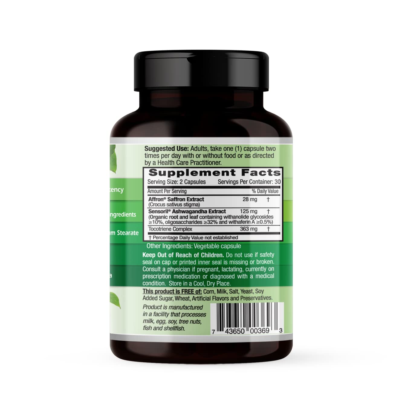 Close-up of Sensoril Ashwagandha and Affron saffron ingredients
