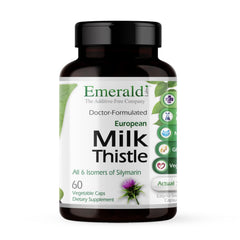 Emerald Labs European Milk Thistle bottle with 60 vegetable capsules