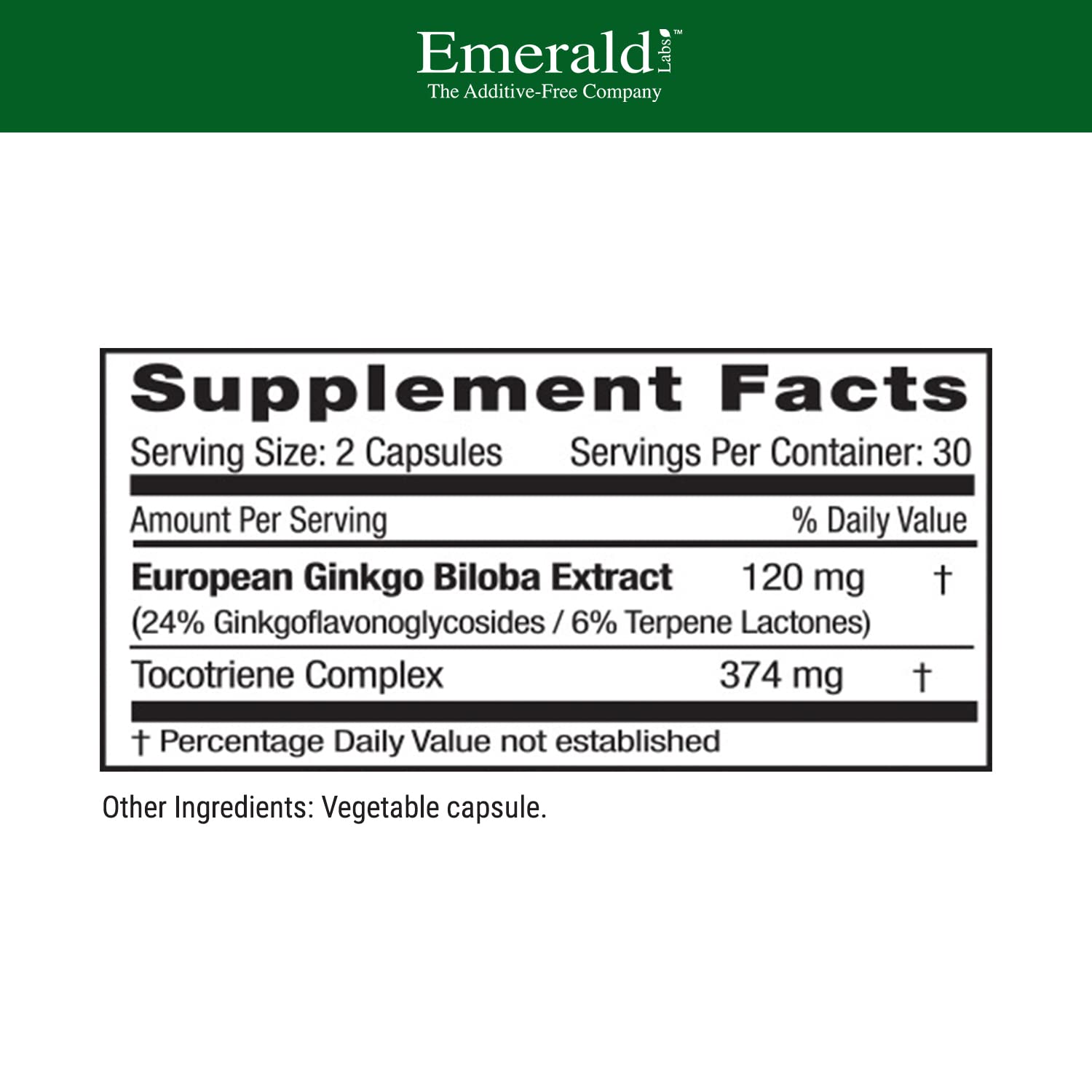 European Ginkgo Biloba extract serving on bottle