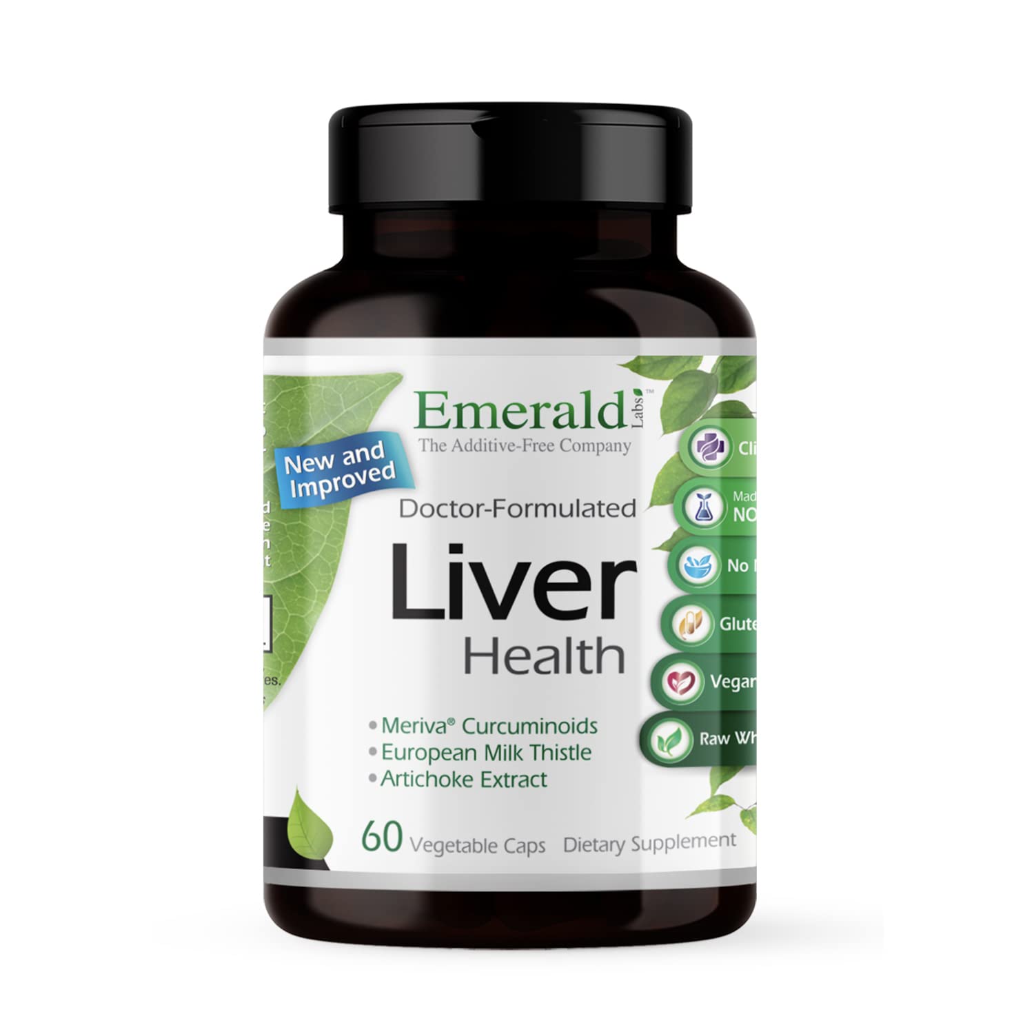 Bottle of Emerald Labs Liver Health liver support supplement