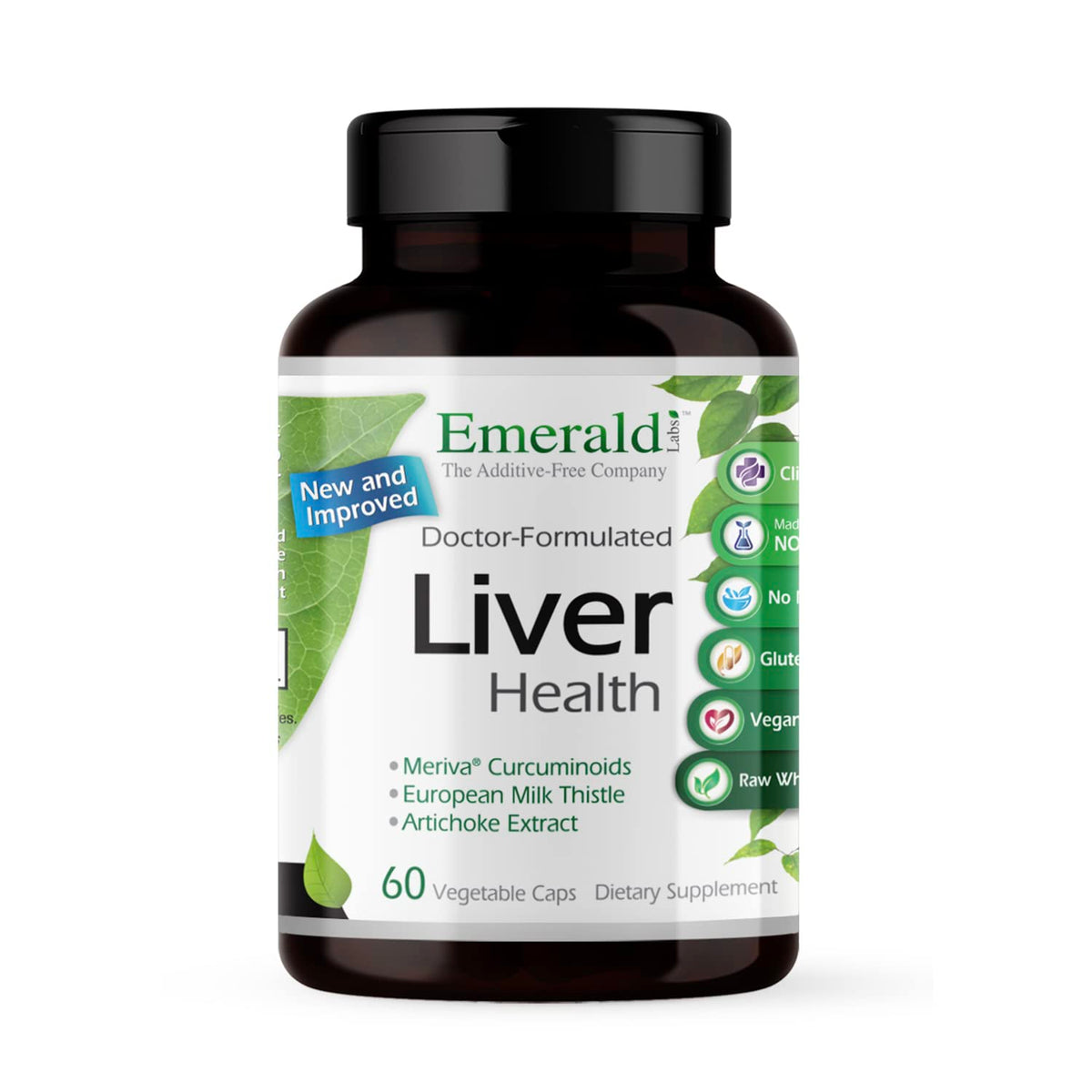 Bottle of Emerald Labs Liver Health liver support supplement