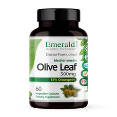Emerald Labs Mediterranean Olive Leaf 500mg bottle - front view