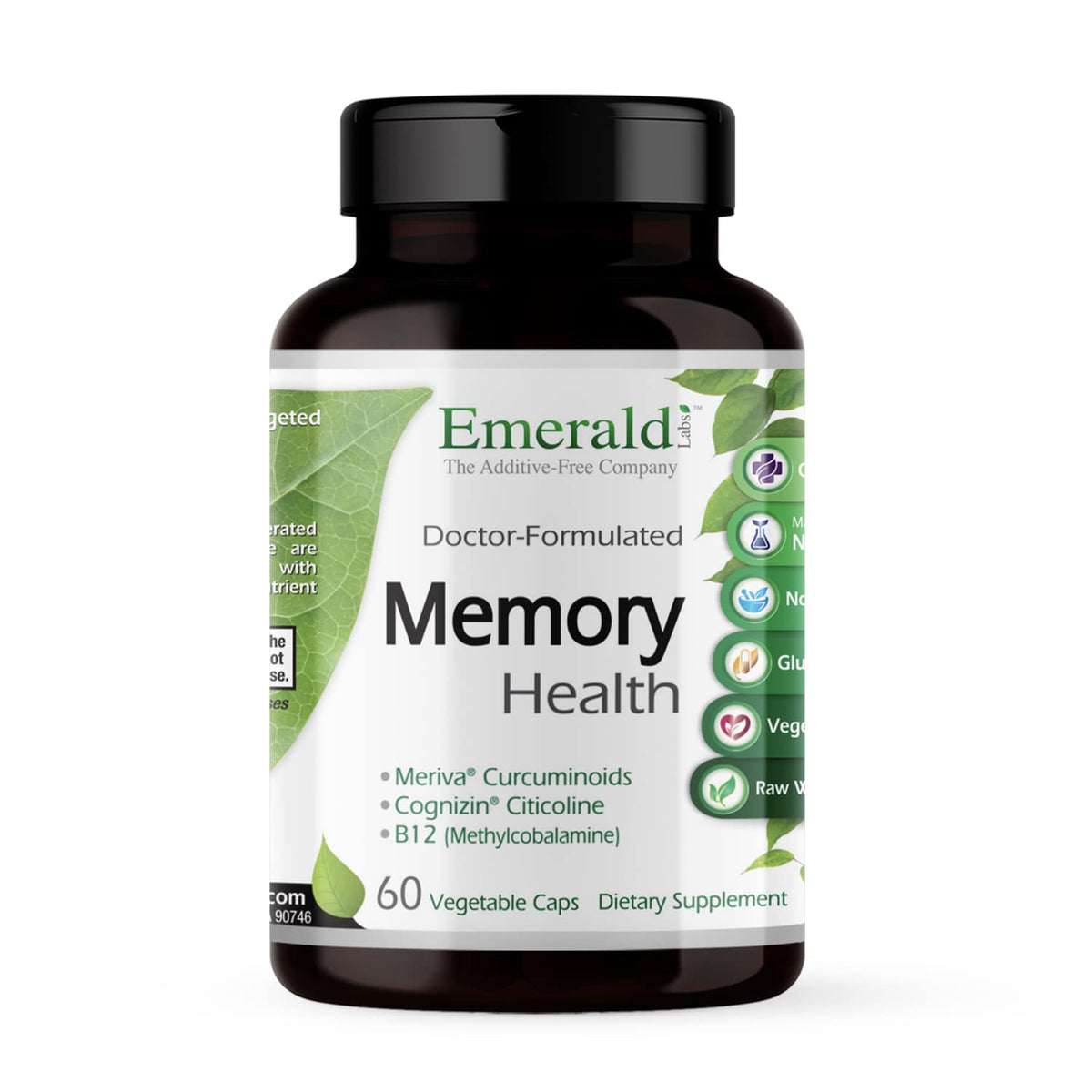 Emerald Labs Memory Health bottle with 60 vegetable capsules