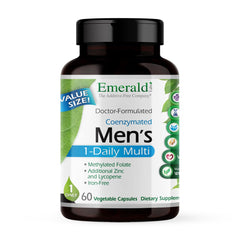 Front view of EMERALD LABS Men's 1 Daily Multi bottle