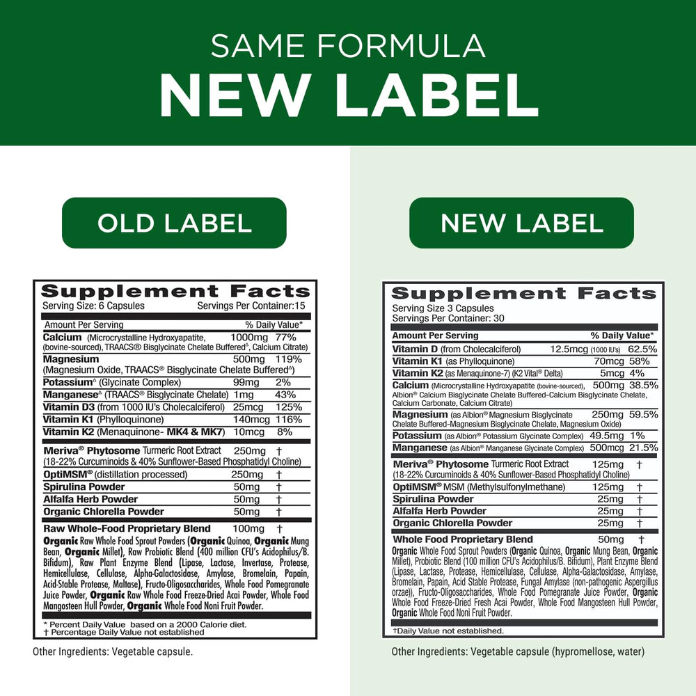 Whole-food blend imagery with sprouts, probiotics, and enzymes