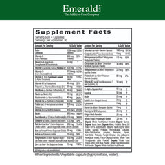Close-up of vegetable capsules from Emerald Labs Prenatal Multi