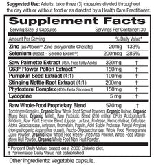 Bottle of EMERALD LABS Prostate Health vegan capsules