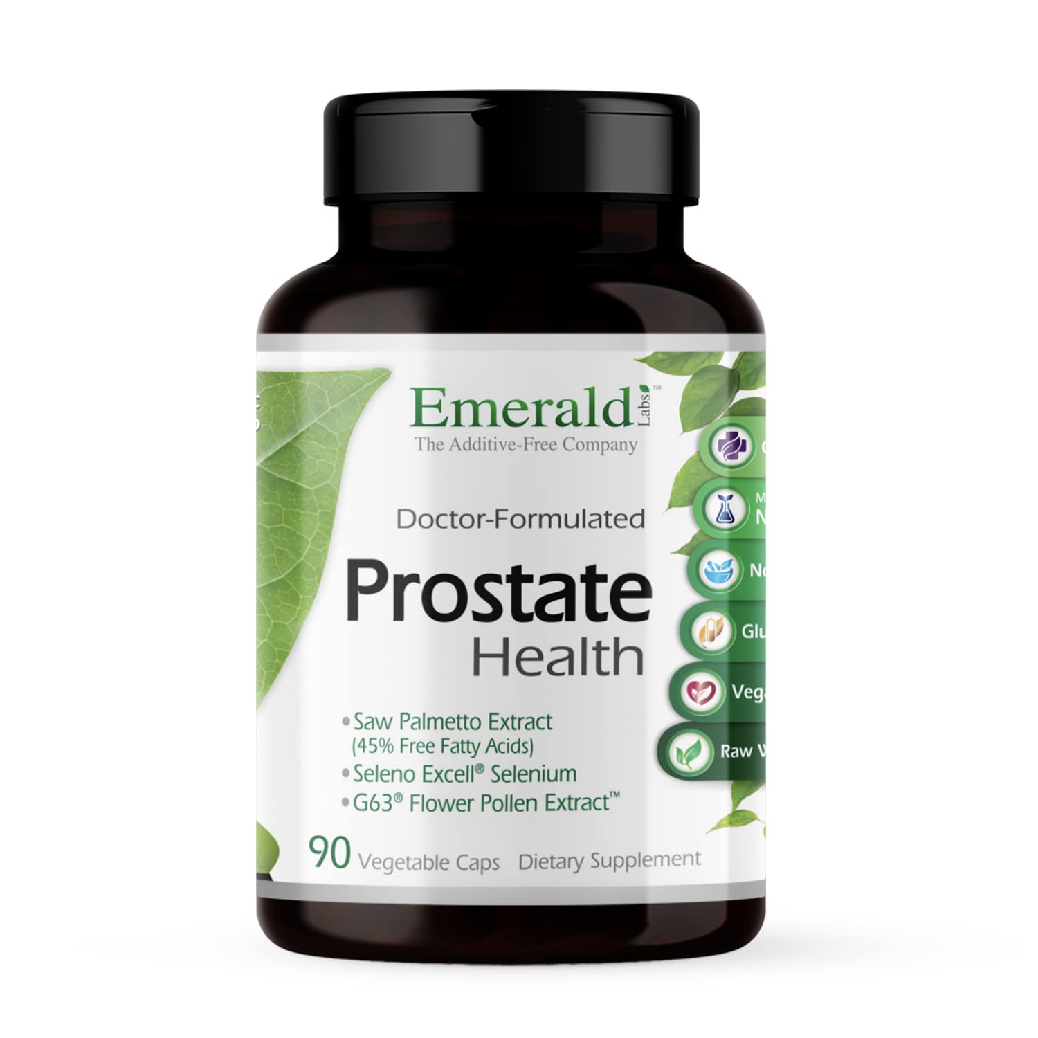 EMERALD LABS Prostate Health hero image showing bottle and capsules