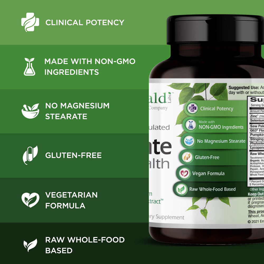 Zinc and selenium chelated minerals in Prostate Health formula
