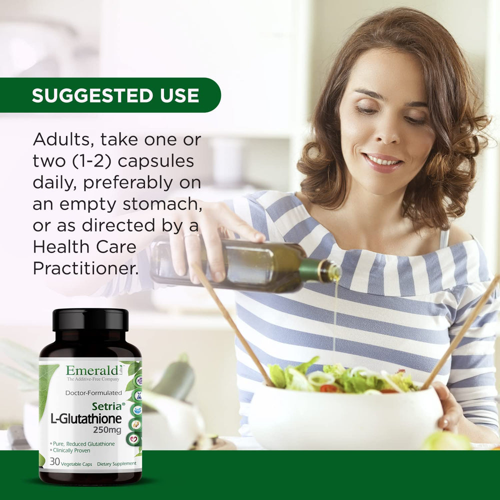 Nutrition and ingredients panel for Setria L-Glutathione