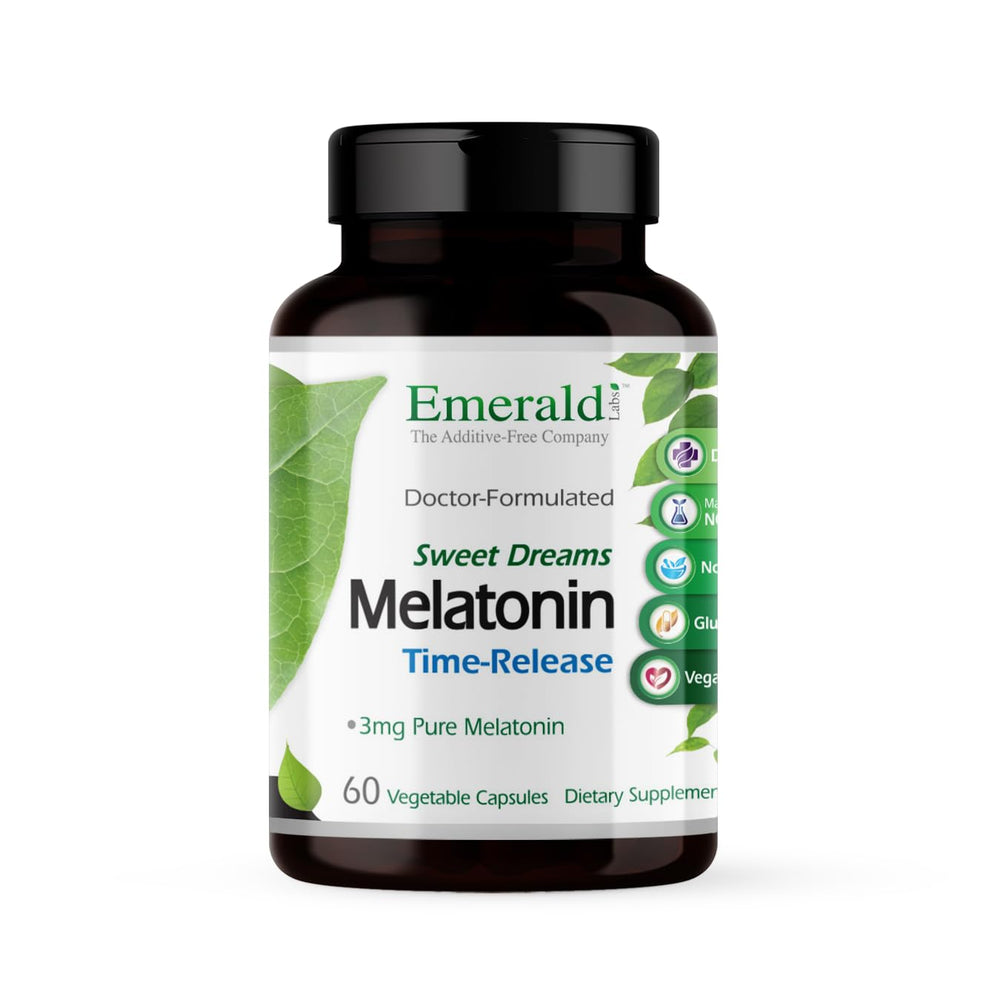 Emerald Labs Sweet Dreams Melatonin Time-Release bottle and label