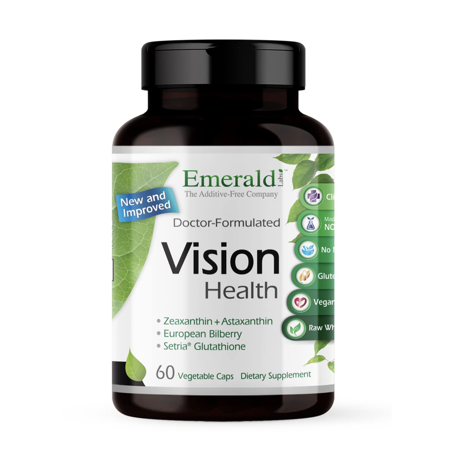 Emerald Labs Vision Health bottle label on white background