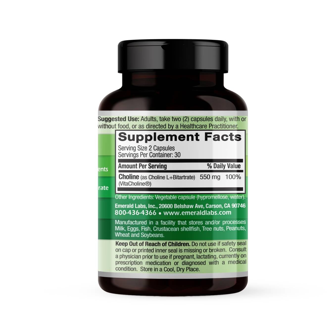 Close-up of VitaCholine 550 mg capsule