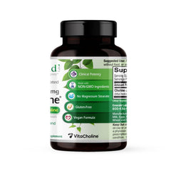 VitaCholine 550 mg bottle with nutrition facts