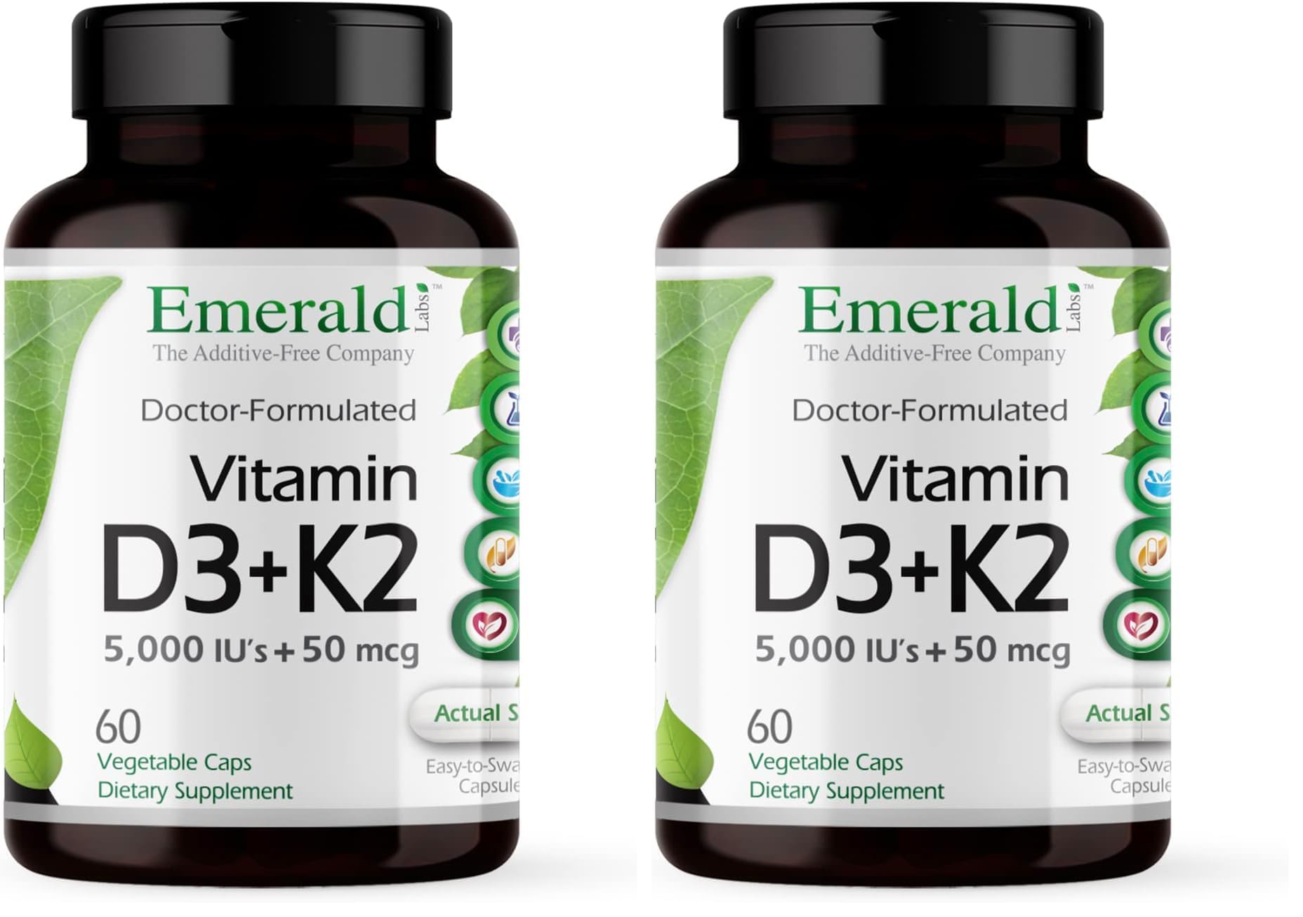 Emerald Labs Vitamin D3+K2 bone and heart health capsules per pack