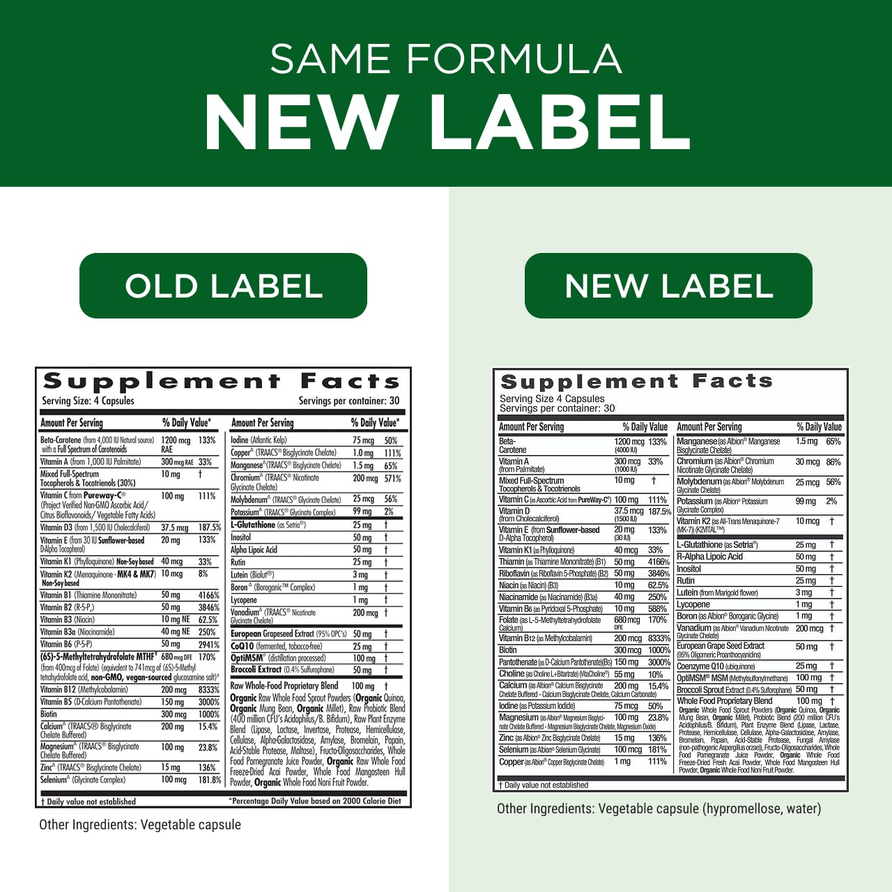 Vegetarian capsules for Emerald Labs Women's 45+ Clinical Multi