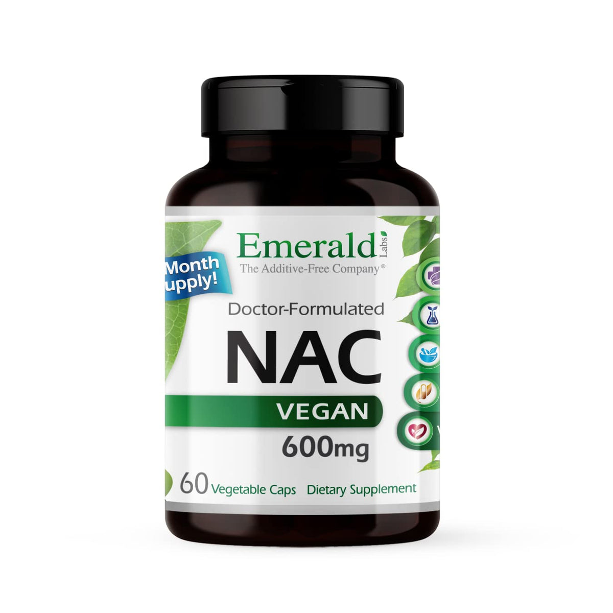 Emerald Labs NAC 600mg bottle label