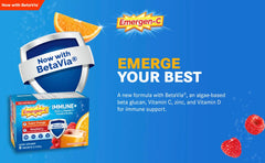 Emergen-C Immune+ packet displaying Super Orange flavor