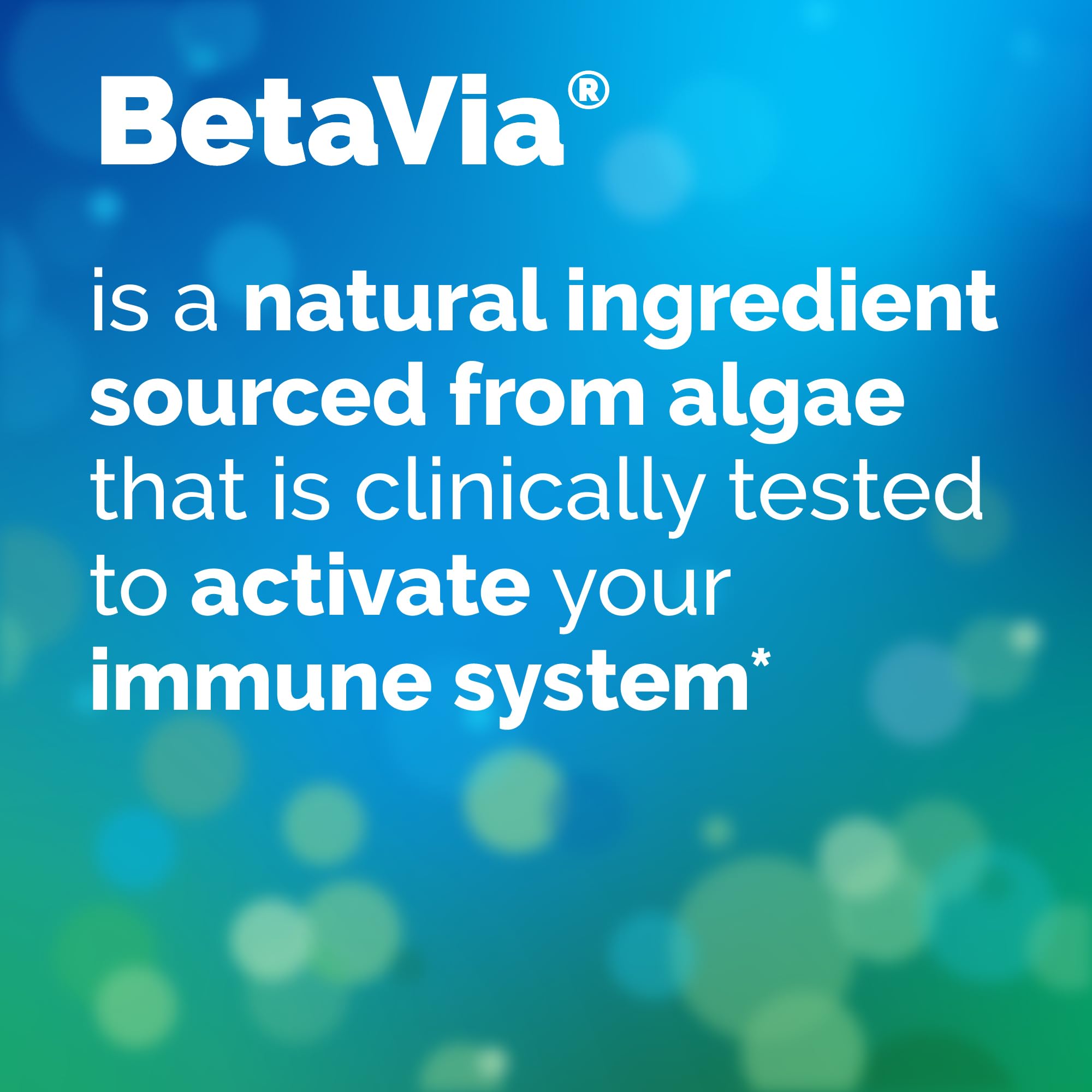 BetaVia algae graphic associated with Emergen-C Immune+ packaging for immune signaling.