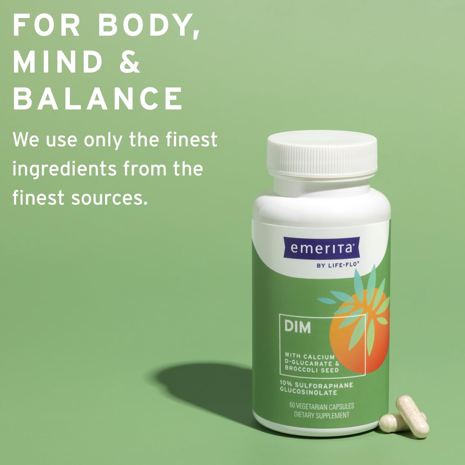 60 VegCaps bottle on white background