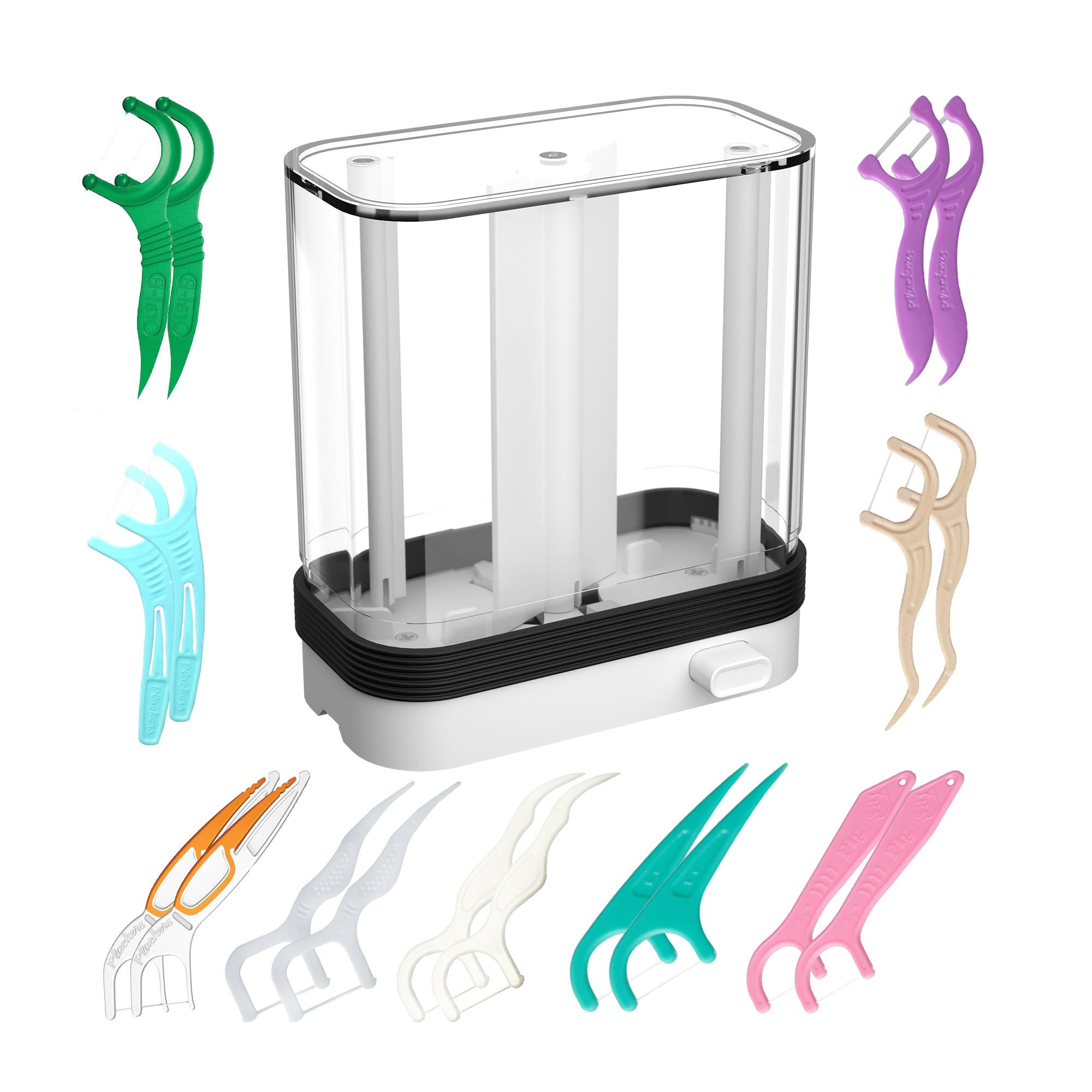 Front view of HIROJOY Empty Floss Pick Holder
